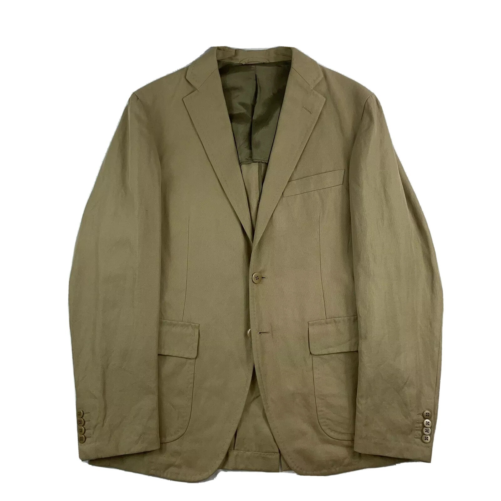 Belvest Tan Cotton Unlined Mens 2-Button Lined Blazer Size 40r Nwt